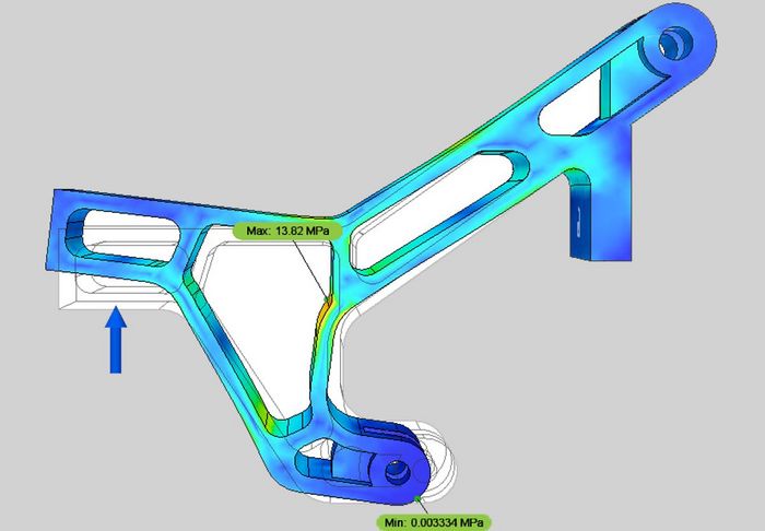 Jellypipe Bauteil 3D-Konstruktion Topologie-Optimiert